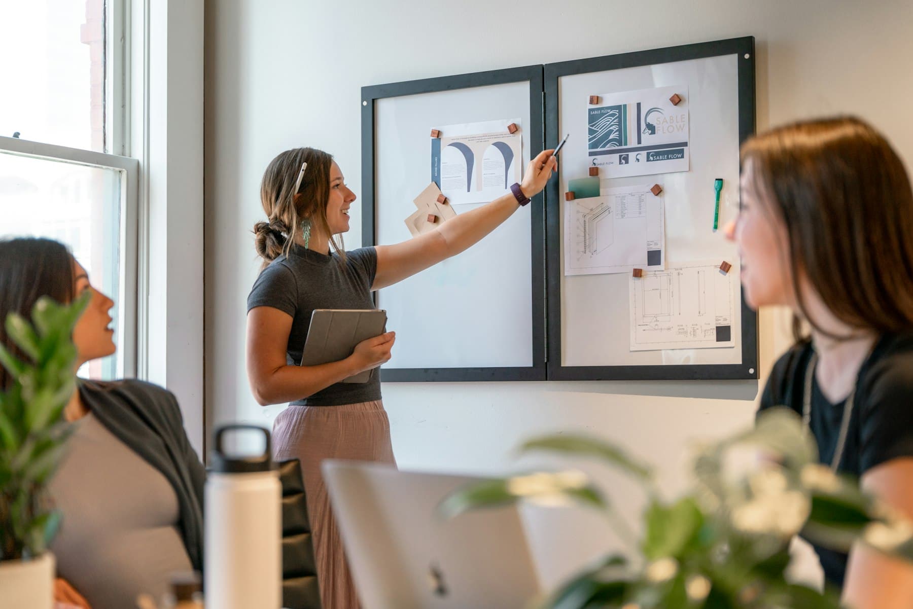 A small team working around a table